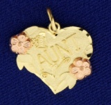 #1 Aunt Pendant Or Charm In 14k Gold