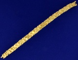 Heavy 18k Yellow Gold Men's Nugget Bracelet By Mayor's