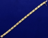 14k Yellow Gold Designer Link Bracelet