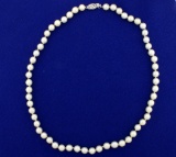Akoya Pearl Necklace With 14k Gold Clasp