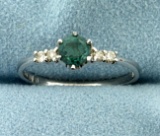 Green Tourmaline And Diamond Ring