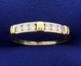 1/4ct Tw Diamond Band Ring In White And Yellow 14k Gold