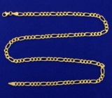 20 Inch Figaro Link Neck Chain In 14k Gold