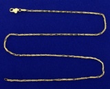 20 Inch Elongated Twist Link Neck Chain In 14k Gold