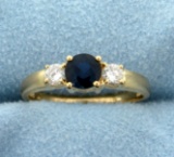3/4ct Tw Natural Sapphire And Diamond Ring