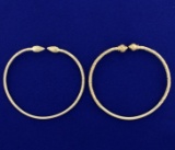 Two Heavy Weight Custom Made Hand Etched Bangle Cuff Bracelets In 14k Gold