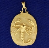 Scorpio Zodiac Scorpion Pendant In 14k Gold