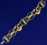 Custom Designed Golf Bracelet In 14k Gold