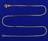 16 1/2 Inch 18k Gold Box Link Neck Chain