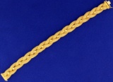 18k Gold Designer Woven Link Bracelet