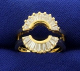 1ct Tw Baguette Diamond Ring Jacket In 14k Gold