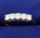 1ct Tw Five Stone Diamond Ring In 14k Gold