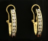 1ct Tw Diamond Half Hoop Earrings In 14k Gold