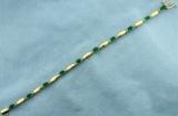 2 1/2ct Tw Natural Emerald And Diamond Bracelet In 14k Gold
