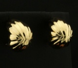 Half Hoop Designer 14k Gold Earrings