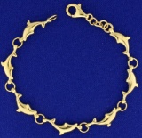 Dolphin Bracelet In 14k Gold