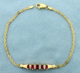 Ruby And Diamond Bracelet In 14k Gold