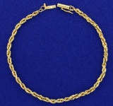 8 Inch Rope Style Bracelet In 14k Gold