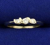 3 Diamond Band Ring In 14k White Gold