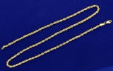 18 1/2 Inch Rope Style Neck Chain In 14k Gold