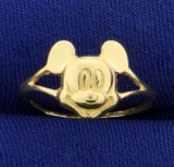 Vintage Disney Mickey Mouse Ring In 14k Yellow Gold