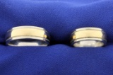 Men's And Woman's 14k Yellow And White Gold Wedding Band Ring Set