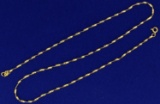 Italian Made 16 Twisting Herringbone Link Neck Chain In 14k Yellow Gold