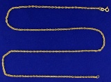 25 Inch Rope Style Neck Chain In 18k Yellow Gold