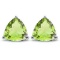 Trillion 1.5 Ctw Peridot Stud Earrings In Platinum Over Sterling Silver