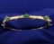 Emerald Bangle Bracelet In 14k Gold