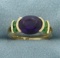 Amethyst And Peridot Ring In 14k Yellow Gold