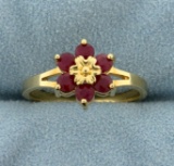 Natural Ruby Flower Ring