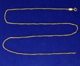 24 1/2 Inch 18k Gold Box Link Neck Chain