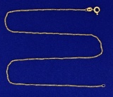 Italian Made 16 1/2 Inch Box Link Neck Chain In 14k Gold