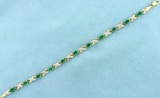 Over 2.75ct Emerald And Diamond Gold Bracelet