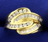 1ct Tw Baguette And Round Diamond Ring In 14k Yellow Gold