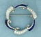 Over 1.5ct Tw Natural Sapphire And Diamond Circle Pin