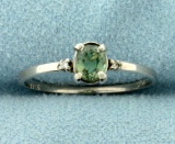 Solitaire Color Changing Alexandrite Ring In 10k White Gold