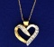 1/2 Ct Tw Diamond Heart Pendant In White And Yellow Gold With Chain