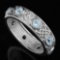 Aquamarine Vintage Style Eternity Band Ring In Sterling Silver