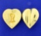 Italian Made Large Heart Earrings With French Backs