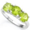 3 Stone Peridot Ring