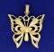 Diamond Cut Butterfly Charm Or Pendant