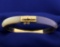 Lavender And White Jade Bangle Bracelet In 14k Gold