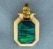 Natural Black Opal Pendant In 14k Gold