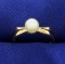 Solitaire Akoya Pearl Ring In 14k Gold