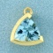 3ct Natural Aquamarine Triangular Pendant In 14k Gold