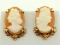 Unique Cameo Earrings In 14k Yellow And Rose Gold