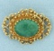 Antique Jade Pendant Or Pin In 14k Yellow Gold