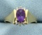 1ct Amethyst And Diamond Gold Ring